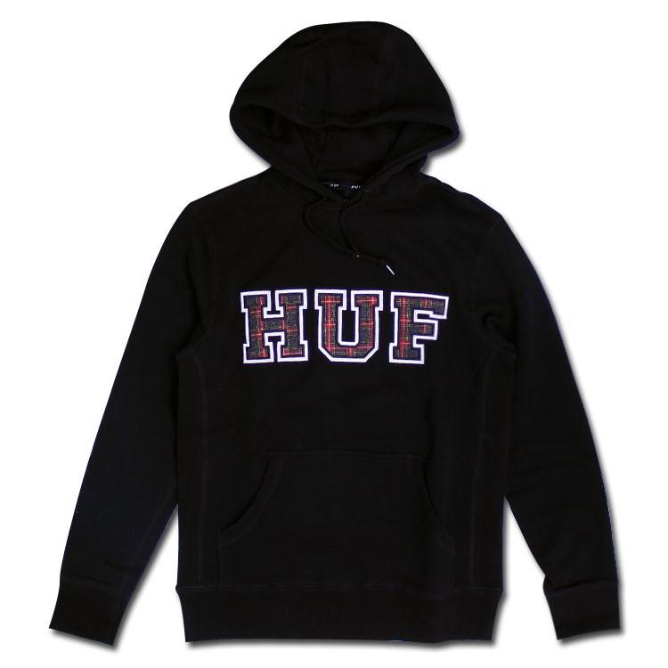 HUF ハフ パーカー プルオーバー ACADEMIA PULLOVER BLACK HOODIE 黒 ブラック アメリカ スケーター