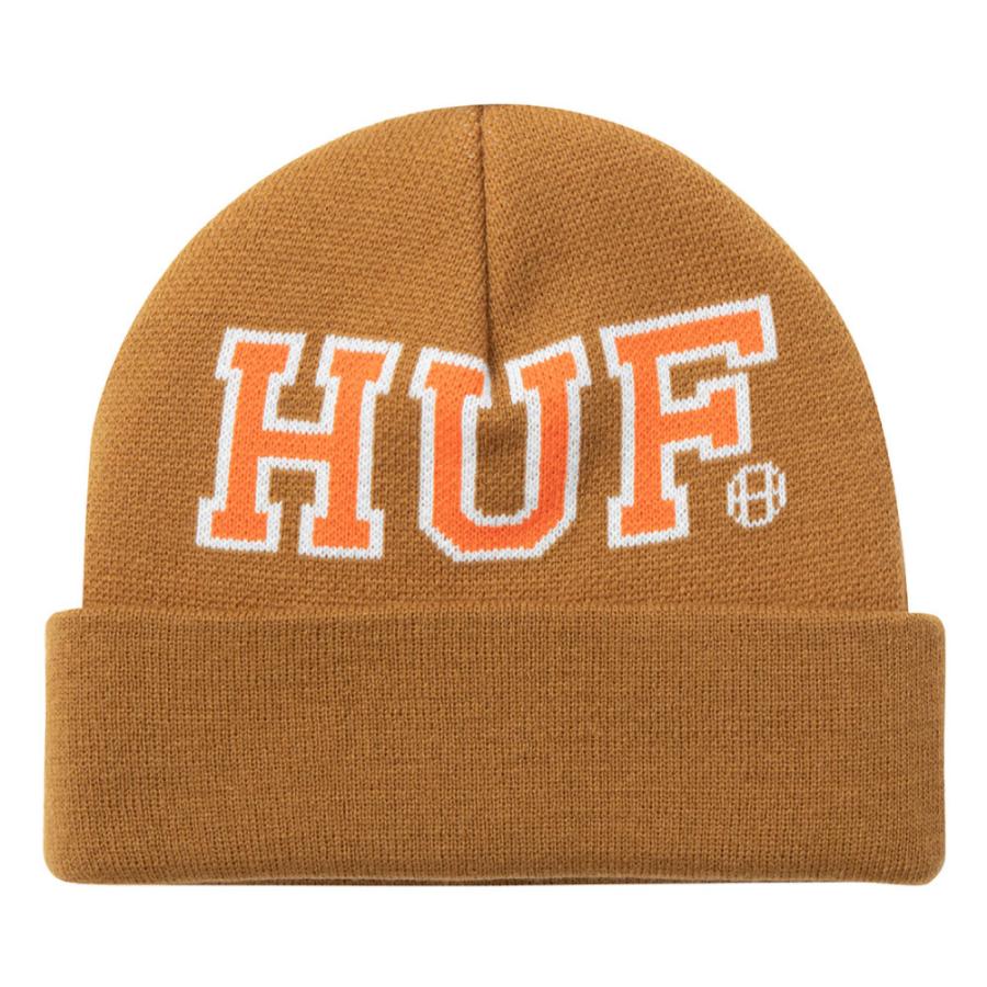 HUF ハフ ARCH LOGO BEANIE CHOCOLATE ハフ ボックスロゴ 帽子 ビーニー ワッチ ショートビーニー スケート