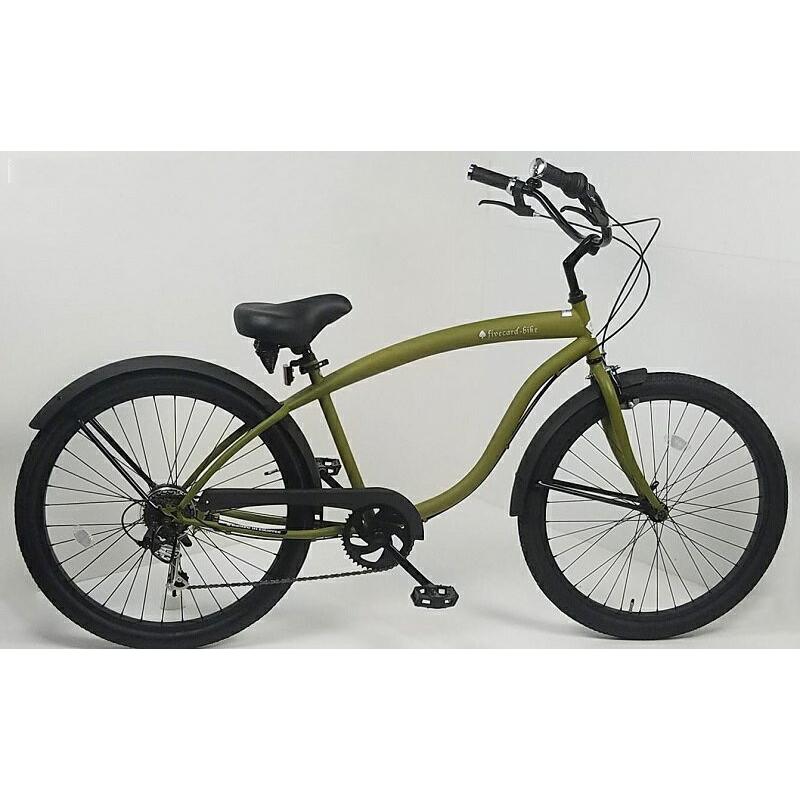 ビーチクルーザー　マットオリーブ　 自転車　ミニベロ ビーチクルーザー マットオリーブ 自転車 ミニベロ レインボー