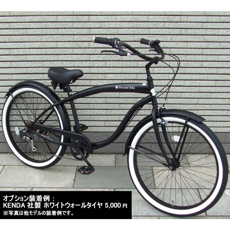 【売り切れ】【マットホワイト】fivecard-bikeプラチナダイス 26インチ 自転車ビーチクルーザー　ギヤ付き ファットバイク｜jackpot-shonan｜14