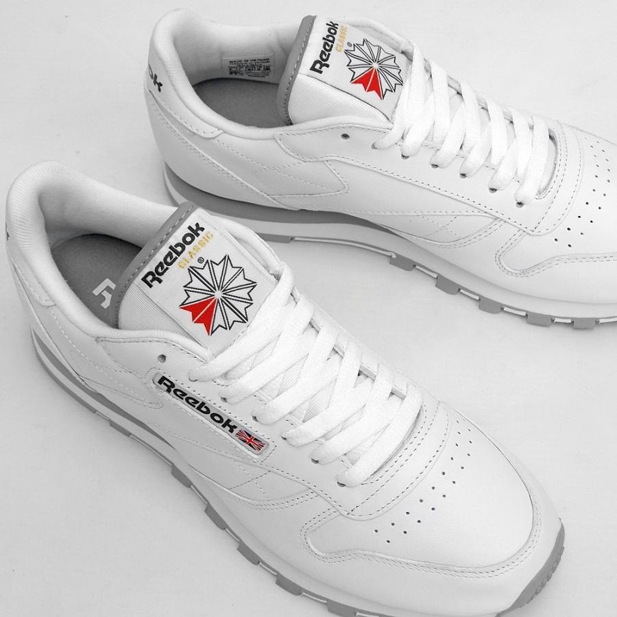 REEBOK CLASSIC リーボック クラシック スニーカー CLASSIC LEATHER INT WHITE/GREY 2214 白 ...