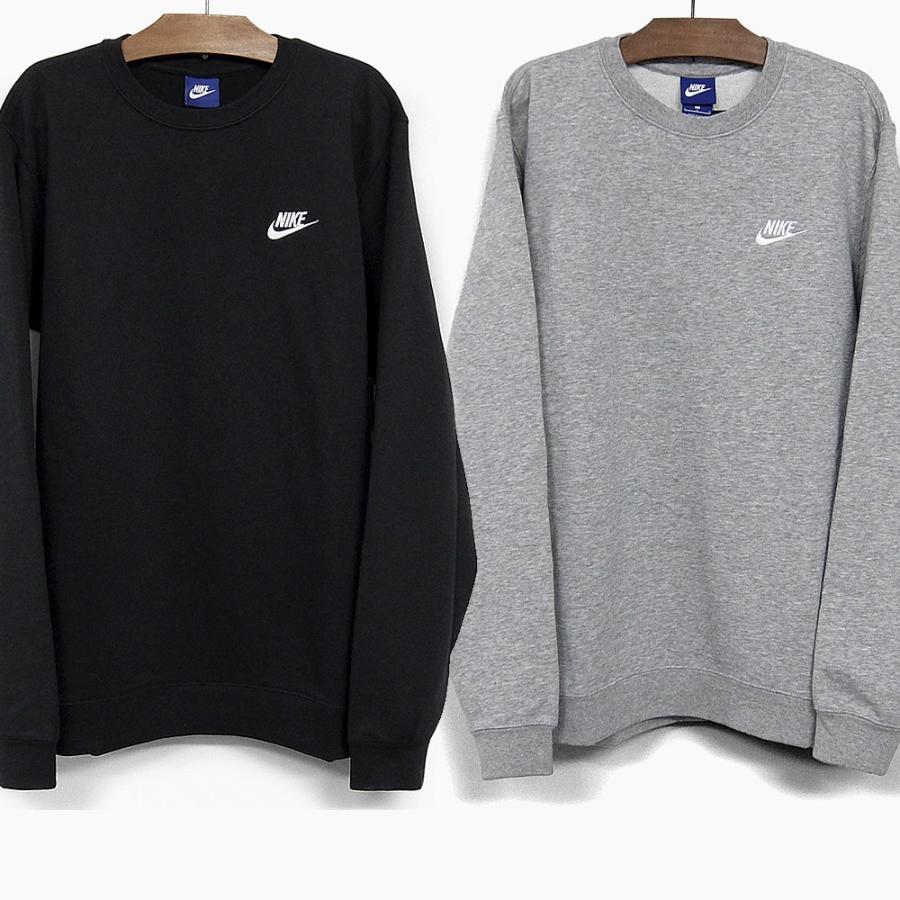 NIKE ナイキ クラブ フレンチテリー クルーネック スウェットシャツ トレーナー NSW [804343-010 BLACK/WHITE 804343-063 DARK GREY HEATHER/WHITE]｜jackpot-store