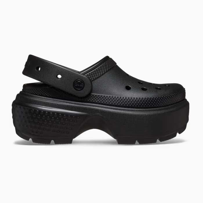 【美品】 クロックス 厚底 ウェッジサンダル ストンプ クロッグ ブラック 25 crocs（クロックス） 毎日発送 レディース ストンプ クロッグ サンダル