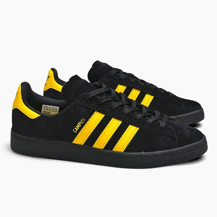 adidas スリッポン 黒/黄色（金文字 限定Sale!! UNISEX 男女