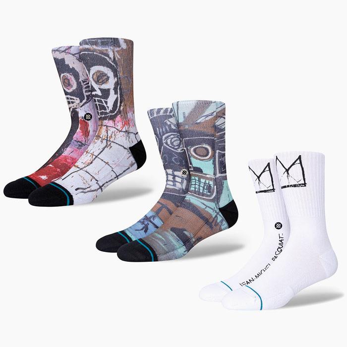 STANCE BASQUIAT[スタンスソックス メンズ 靴下][バスキア/スタンス/ソックス/コラボ/STANCEソックス/紳士用/クルー丈
