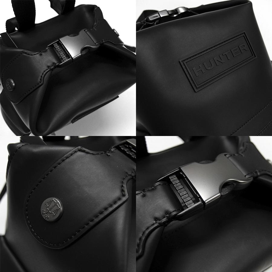 リュック ハンター オリジナル ミニ ラバー レザー バックパック HUNTER ORIGINAL MINI RUBBER LEATHER BACKPACK [UBB5010LRS BLACK]6L バッグ デイパック 黒｜jackpot-store｜03