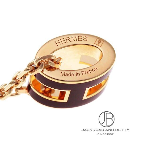エルメス HERMES ポップH ミニ ペンダント ニュールージュアッシュ ワインレッド 赤 H147992FO A8 中古 ジュエリー ブランドジュエリー