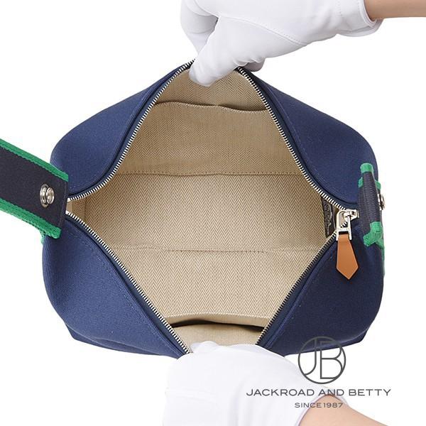 エルメス HERMES ブリッド ア ブラック PM ヴァニティポーチ マリーン ブルー H104222M 03 新品 バッグ/財布/小物の画像