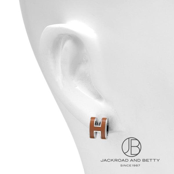 エルメス HERMES ポップH ミニ ピアス ニューゴールド ブラウン H608002FP A9 新品 ジュエリー ブランドジュエリーの画像