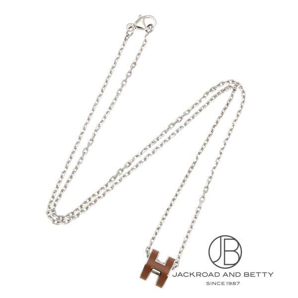 エルメス HERMES ポップH ミニ ペンダント ニューゴールド ブラウン H147992FP A9 新品 ジュエリー ブランドジュエリーの画像
