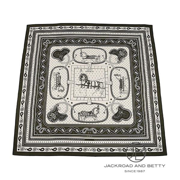 エルメス HERMES カレ140 カレジェアン グラン・アパラ・バンダナ ヴェールロデン H244394S 08 新品 バッグ/財布/小物 | HERMES | 01