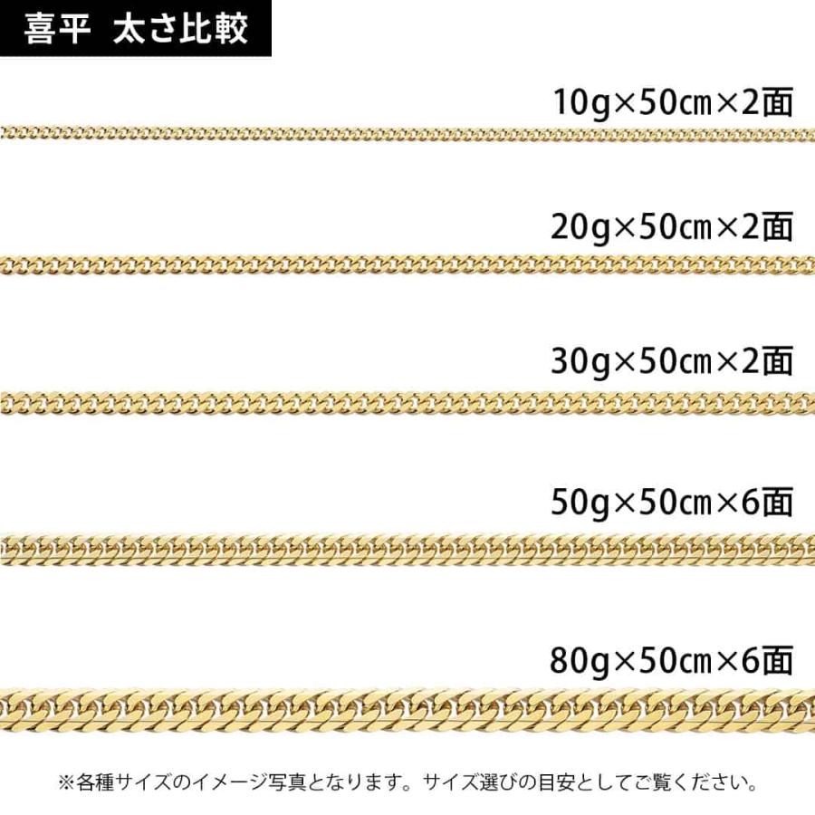 喜平 KIHEI K18PG 6面 ダブル 10g 50cm ネックレス 造幣局刻印有り