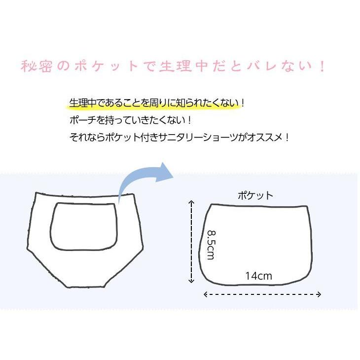 サニタリーショーツ ポケット付き 3枚セット 昼用・羽根付対応 綿95