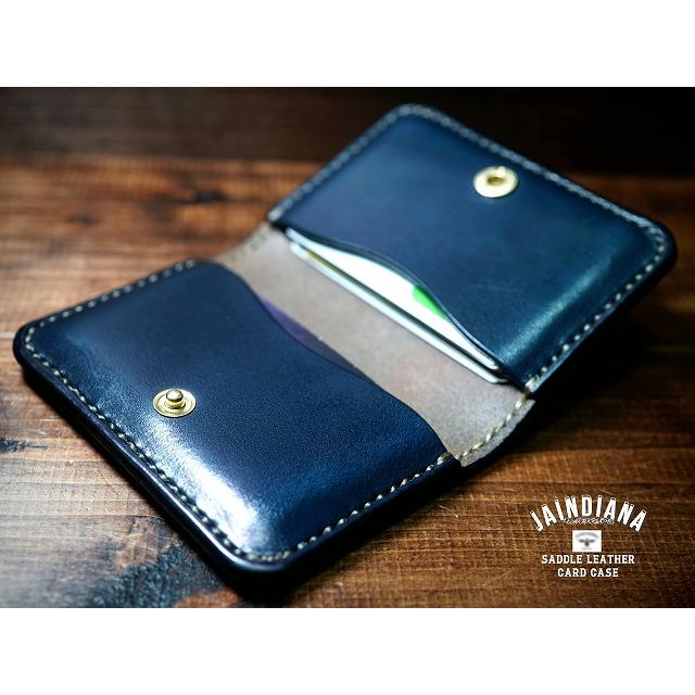 わん。 手縫いのハンドメイドカードケース サドルレザー・カードケース 手縫い・ハンドメイドカード入れ