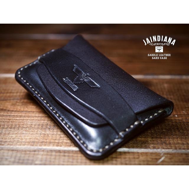 サドルレザーカードケース ブラック 　手縫い・ハンドメイド CCS-B | 