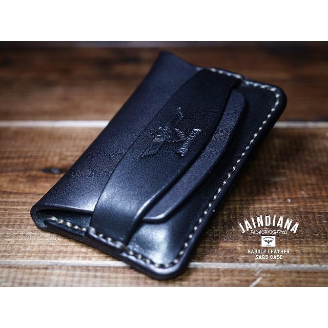 サドルレザーカードケース ブラック 　手縫い・ハンドメイド CCS-B |  | 01