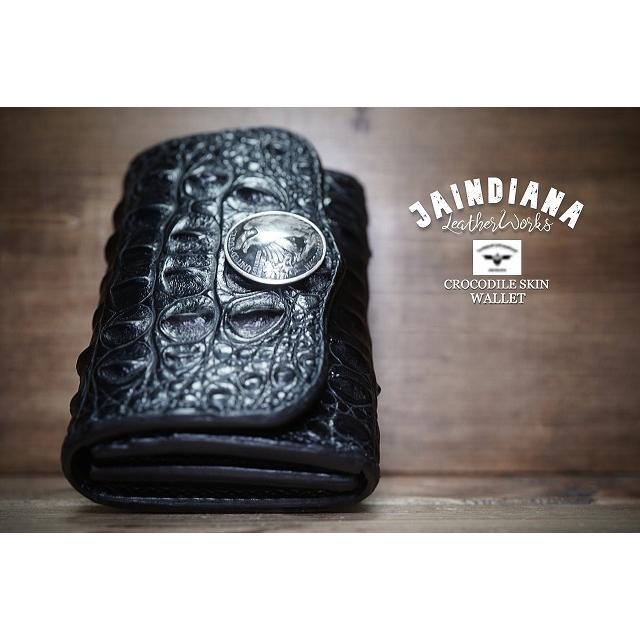 手縫い クロコダイル コンパクトウォレット ミニ財布 : JAINDIANA