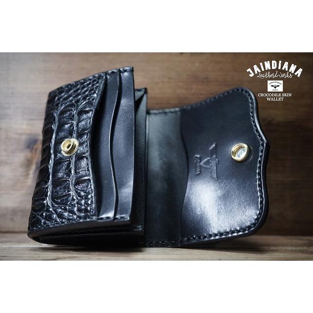 手縫い クロコダイル コンパクトウォレット ミニ財布 : JAINDIANA