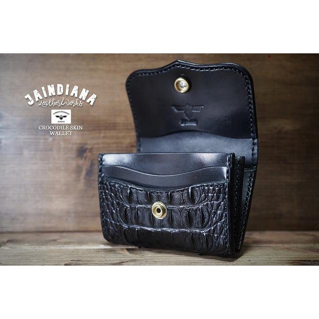 手縫い クロコダイル コンパクトウォレット ミニ財布 : JAINDIANA