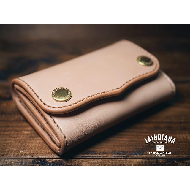 手縫い サドルレザー コンパクトウォレット ミニ財布 ナチュラル