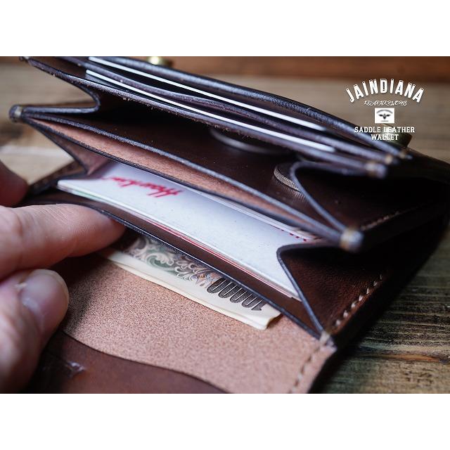 手縫い サドルレザー コンパクトウォレット シルバーコンチョ 手縫い サドルレザー コンパクトウォレット シルバーコンチョ
