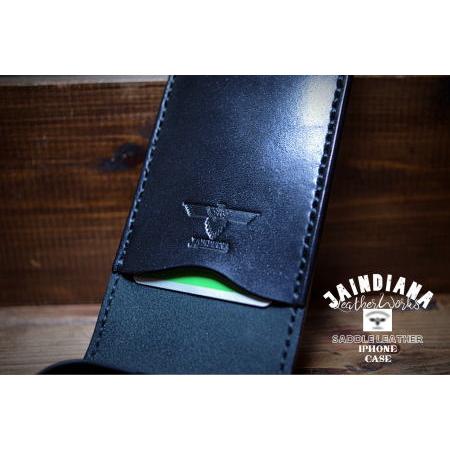 クロコダイルiPhone13/14/5/16ケース ブラック 手縫い : JAINDIANA