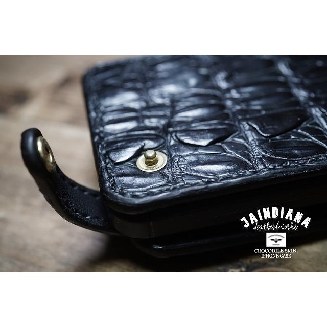 クロコダイルiPhone13/14/15/16ケース シルバーコンチョ : JAINDIANA