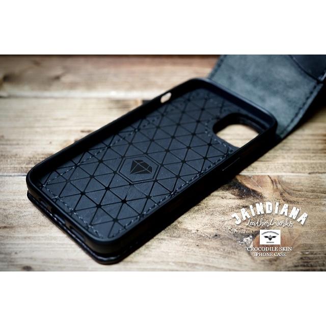 クロコダイルiPhone13/14/15/16ケース シルバーコンチョ : JAINDIANA