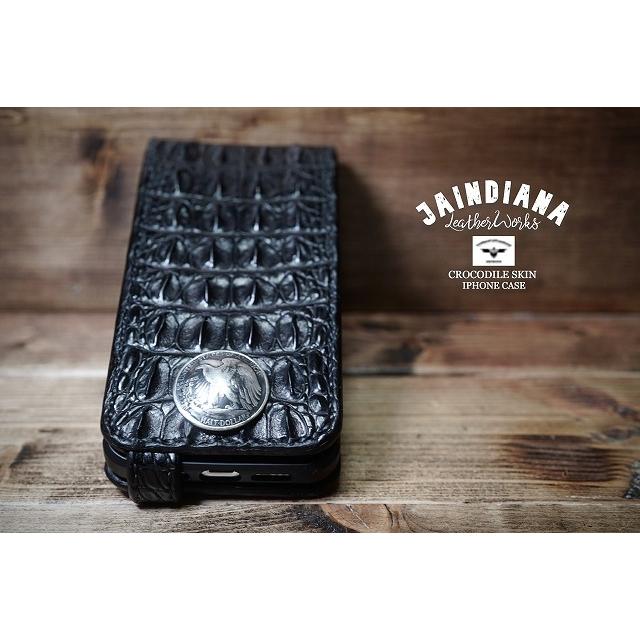 クロコダイルiPhone13/14/15/16ケース シルバーコンチョ : JAINDIANA
