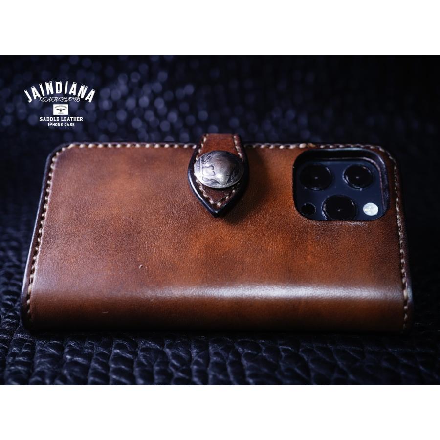 roddyninorutsun iPhone16用type2 栃木サドル サドルレザーiPhone13/14/15/16/17ケース ビンテージ染めブラウン