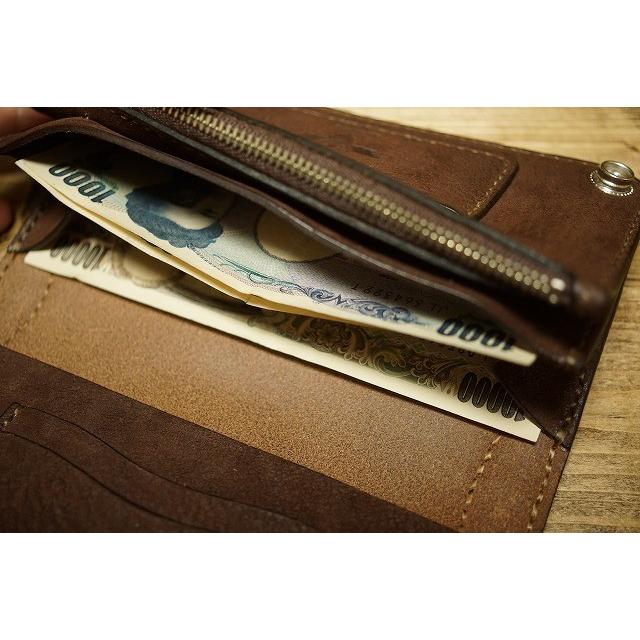 手縫い革財布 ハンドメイドオルテガラグセミロングウォレット