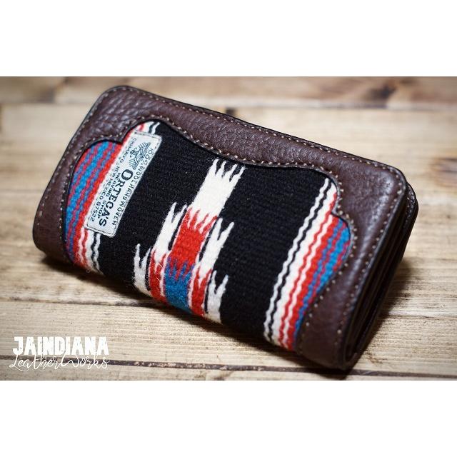 手縫い革財布 ハンドメイドオルテガラグセミロングウォレット