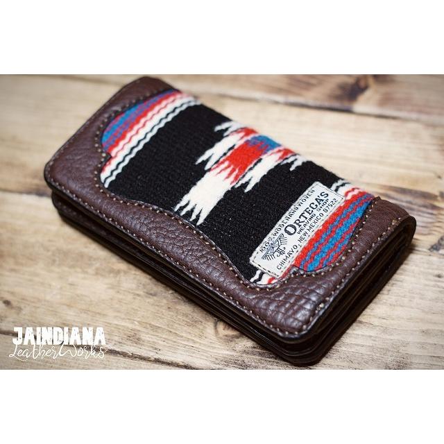 手縫い革財布 ハンドメイドオルテガラグセミロングウォレット