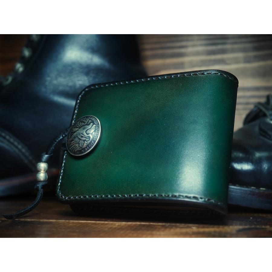手縫い革財布 ハンドメイドサドルレザーハーフウォレット ビンテージ