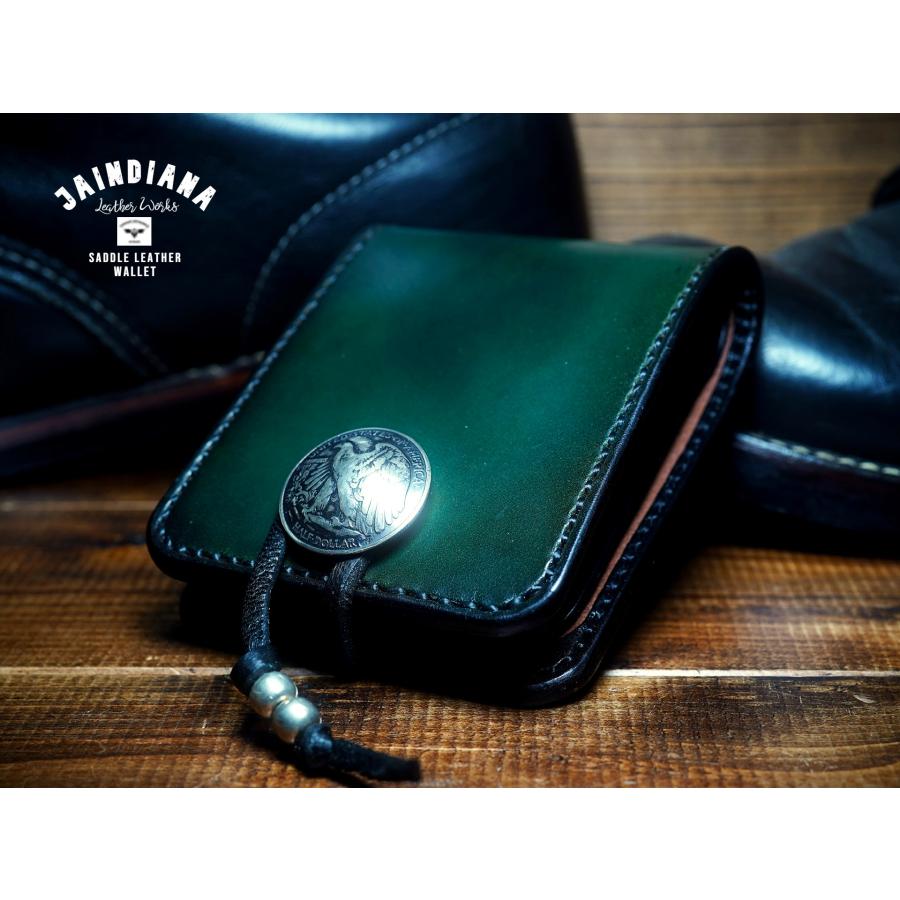 手縫い革財布 ハンドメイドサドルレザーハーフウォレット ビンテージ