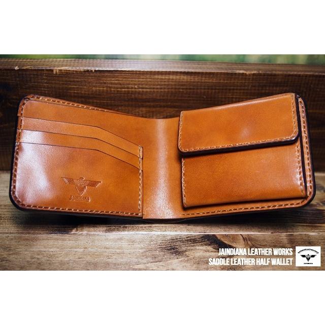 サドルレザーロングウォレット/手染め赤茶★ハンドメイド jaindiana_shw-vl