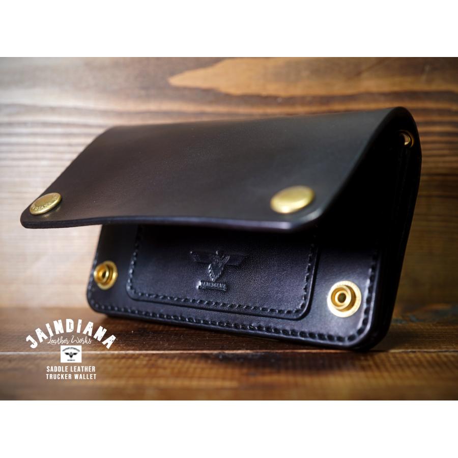 サドルレザー・トラッカーウォレット ブラック : JAINDIANA - 通販