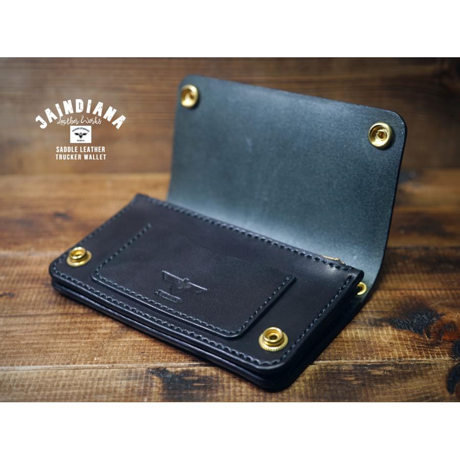 サドルレザー・トラッカーウォレット ブラック : JAINDIANA - 通販