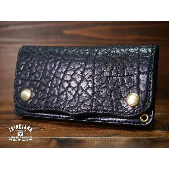アメリカバイソン・トラッカーウォレット ブラック : JAINDIANA