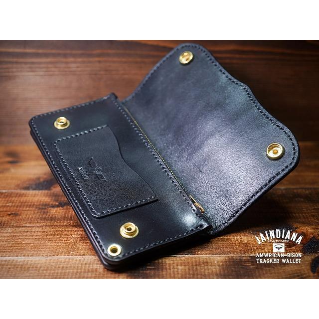 アメリカバイソン・トラッカーウォレット ブラック : JAINDIANA - 通販