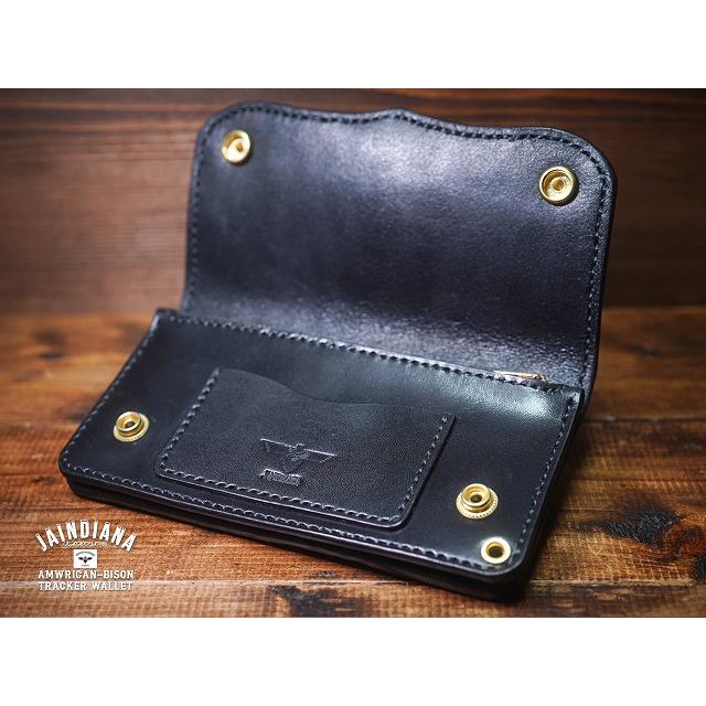 訳あり〜トラッカーウォレット パイソン TRWS-ABB アメリカバイソンのショートトラッカーウォレット