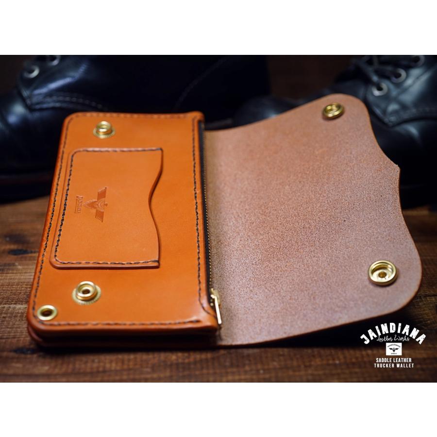 JAINDIANA サドルレザー・トラッカーウォレット サドルレザー・トラッカーウォレット ブラック シルバーコンチョ