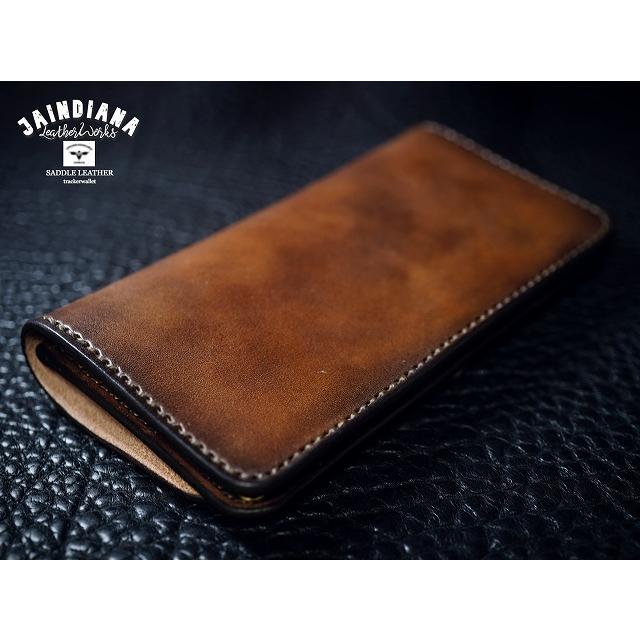 サドルレザー・トラッカーウォレット ビンテージ染めブラウン