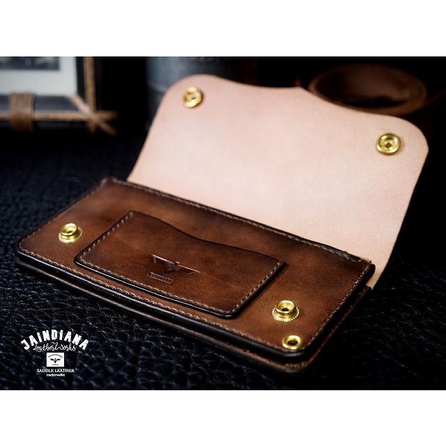 サドルレザー・トラッカーウォレット ビンテージ染めブラウン