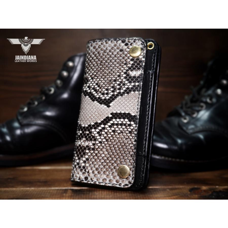 トラッカーウォレット セミロングタイプ パイソン・サドルレザー 蛇革