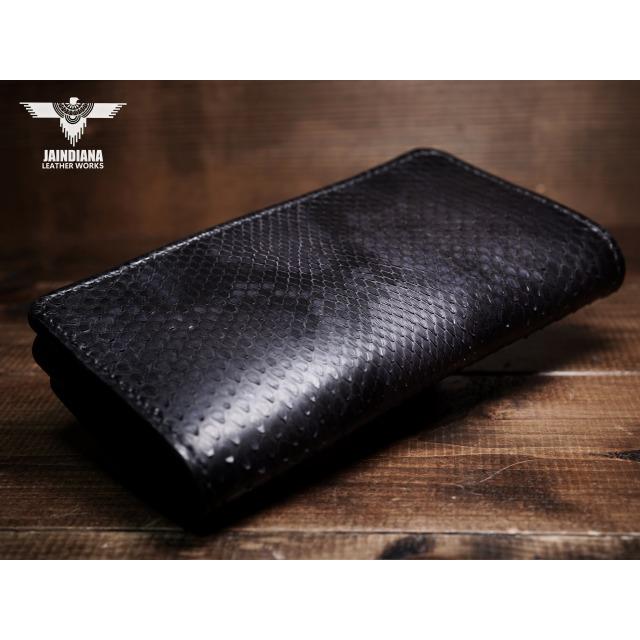 トラッカーウォレット セミロングタイプ パイソン・サドルレザー