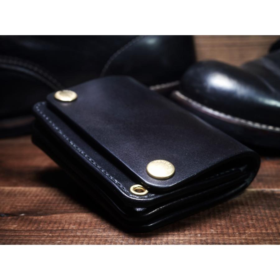 サドルレザー・ショートトラッカーウォレット ブラック : JAINDIANA