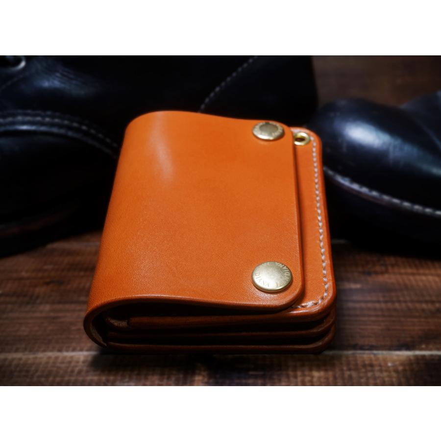 【キャメル&真鍮】ショートトラッカーウォレット イタリアンレザー 本革 キャメル&真鍮】ショートトラッカーウォレット イタリアンレザー