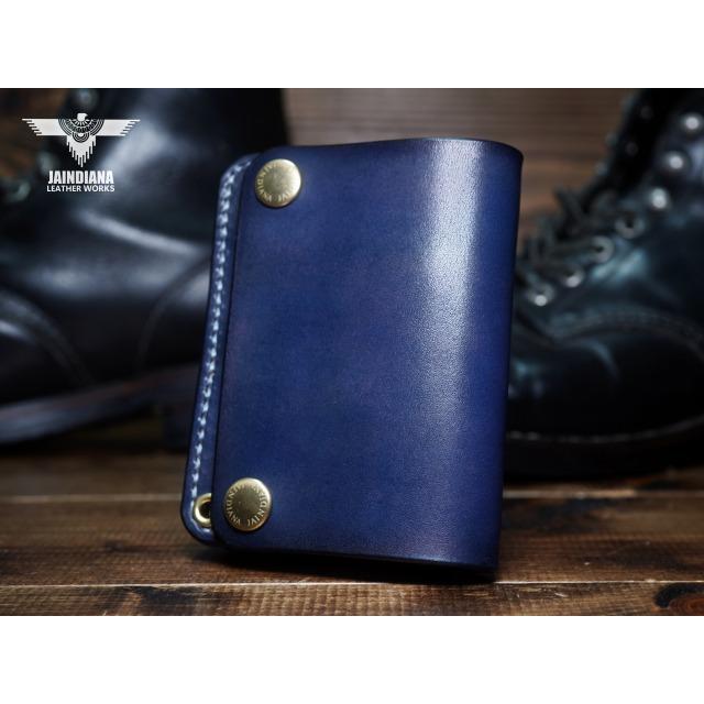 トラッカーウォレット ショートタイプ サドルレザー ビンテージ染め