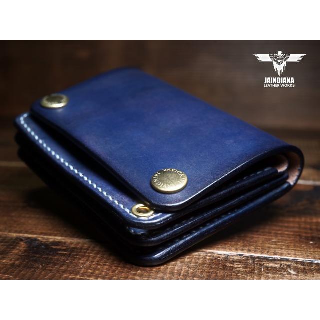 トラッカーウォレット ショートタイプ サドルレザー ビンテージ染め